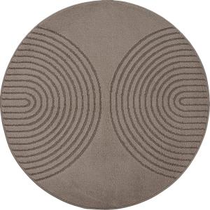 Tapis moderne salon scandinave, Marron, 120 cm Rond