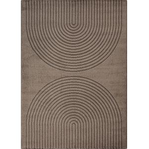 Tapis moderne salon scandinave, Marron, 140 x 200 cm