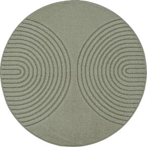 Tapis moderne salon scandinave, Vert, 120 cm Rond