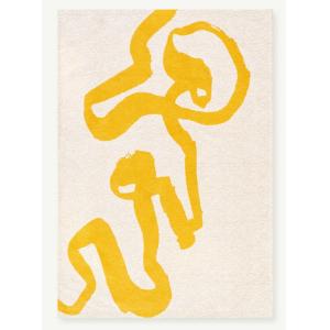 Tapis moderne tissé plat  Jaune 170x240 cm