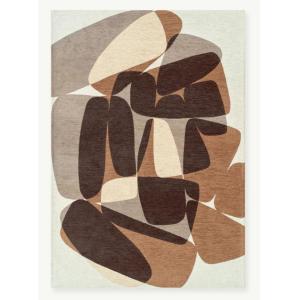 Tapis moderne tissé plat ROCKY Marron 170x240 cm
