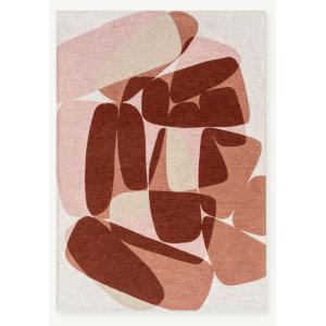 Tapis moderne tissé plat ROCKY Rose 240x340 cm