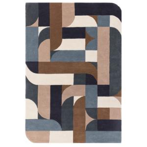 Tapis moderne tufté main en laine  Bleu 120x170 cm