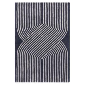 Tapis moderne tufté main en laine  Bleu 160x230 cm