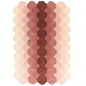 Tapis moderne tufté main en laine  rose 200x290 cm