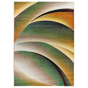 Tapis moderne vert/rouille/beige 120x170 cm