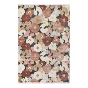 Tapis motif floral vintage tons chauds 190x290