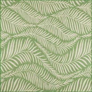 Tapis motifs feuilles de palmier vert carré - 200x200 cm