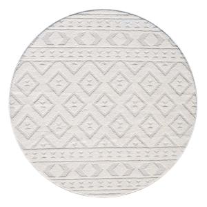 Tapis NALA Rond à motifs relief Berbère - Crème 120x120cm