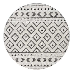 Tapis NALA Rond à motifs relief Berbère - Gris 160x160cm