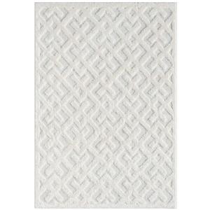 Tapis NELLA à poils longs et relief blanc 120x170cm