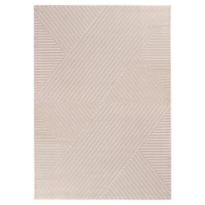 Tapis Noa laineux à motif en relief Beige 80x150cm