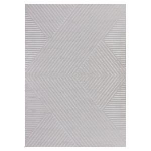 Tapis Noa laineux à motif en relief Gris 120x170cm