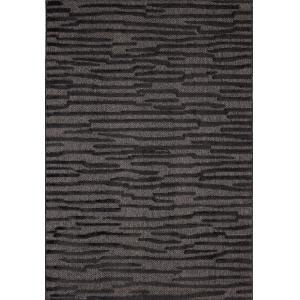 Tapis noir intérieur et extérieur motif vague 80x150 cm