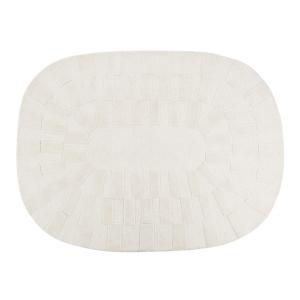 Tapis noué en laine motif tufté blanc 160x220