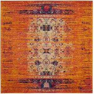 Tapis Orange / Multicolore 201 X 201 cm