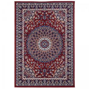 Tapis oriental 60x110 rectangle crème et rouge tissé motif…