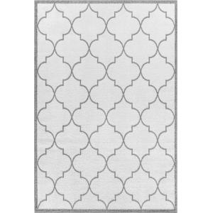 Tapis Oriental Marocain Traditionnel Blanc/Gris 160x220