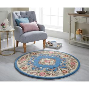 Tapis  orientale en laine bleu Ø 120