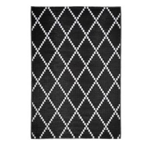 Tapis outdoor tressé recto/verso polypropylène noir 120x160…