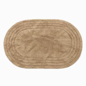 Tapis ovale en coton marron clair 80 x 50 cm