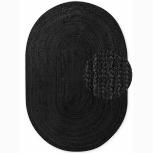 Tapis Ovale en Jute Noir 160x230cm