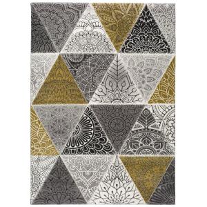 Tapis patchwork gris/jaune 160x230 cm