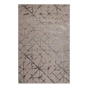 Tapis plat à motif et relief tons de gris 160x225