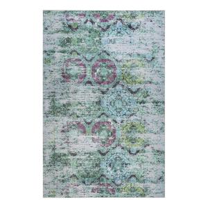 Tapis plat motif vintage effet usé multicolore bleu 240x340