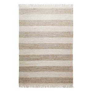 Tapis plat tissé main à franges rayé brun et beige 160x230…