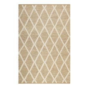 Tapis plat tissé main jute et laine vierge motif losange 13…