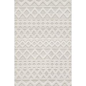 Tapis poils courts losange moderne, crème, 140 x 200 cm