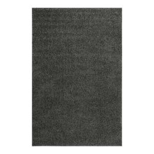 Tapis poils longs effet bouclette gris anthracite 80x150