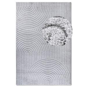 Tapis poils longs motifs en relief argent 120x170cm - ELLE…