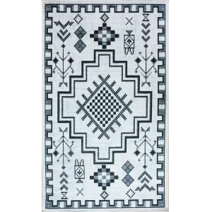 Tapis polyester argenté 80 x 150 cm