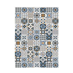 Tapis polyester bleu 50 x 80 cm