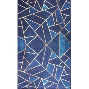 Tapis polyester bleu 80 x 150 cm