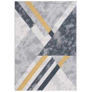 Tapis Polyester Grey / Gold Black 160 X 229 cm