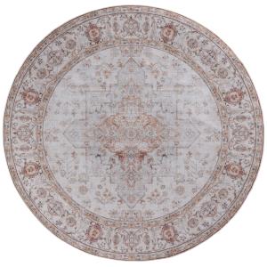 Tapis Polyester Gris clair/Rouille 91 X 91 cm