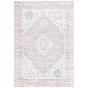 Tapis Polyester Ivoire/Bleu Rose 122 X 183 cm