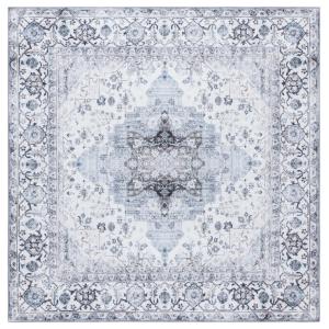 Tapis Polyester Ivory / Blue 183 X 183 cm