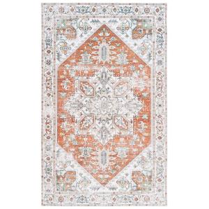 Tapis Polyester Ivory / Rust 122 X 183 cm