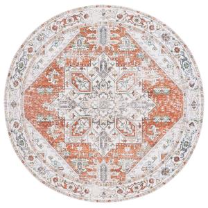 Tapis Polyester Ivory / Rust 183 X 183 cm