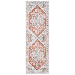 Tapis Polyester Ivory / Rust 76 X 244 cm