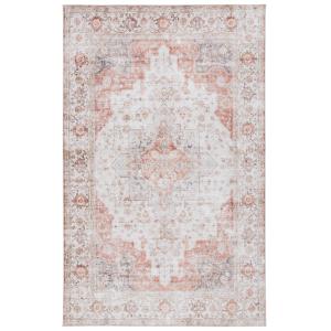 Tapis Polyester Light Grey / Rust 152 X 244 cm