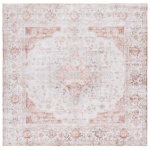 Tapis Polyester Light Grey / Rust 91 X 91 cm