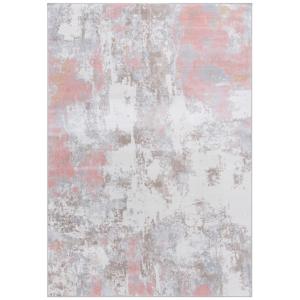 Tapis Polyester Rose / Gris 201 X 274 cm