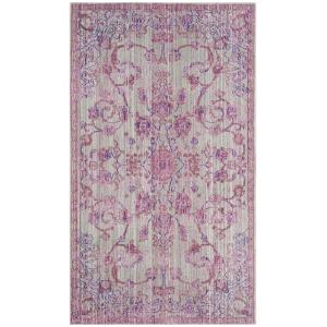 Tapis Polyester Rose/Multicolore 90 X 150