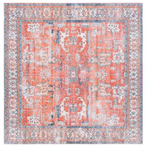 Tapis Polyester Rust / Aqua 183 X 183 cm