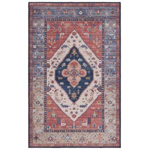 Tapis Polyester Rust / Blue 122 X 183 cm